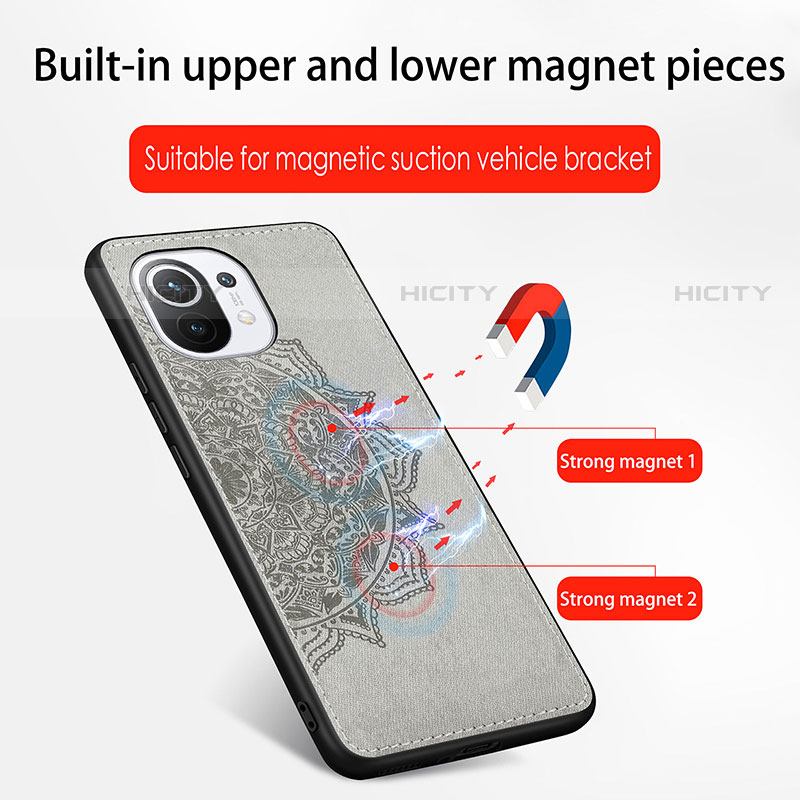 Custodia Silicone Ultra Sottile Morbida Cover con Magnetico A07 per Xiaomi Mi 11 Lite 4G