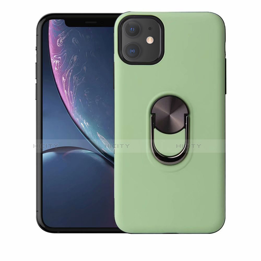 Custodia Silicone Ultra Sottile Morbida Cover con Magnetico Anello Supporto A01 per Apple iPhone 11