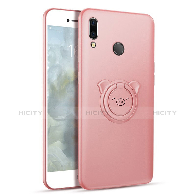 Custodia Silicone Ultra Sottile Morbida Cover con Magnetico Anello Supporto A01 per Huawei Honor 10 Lite