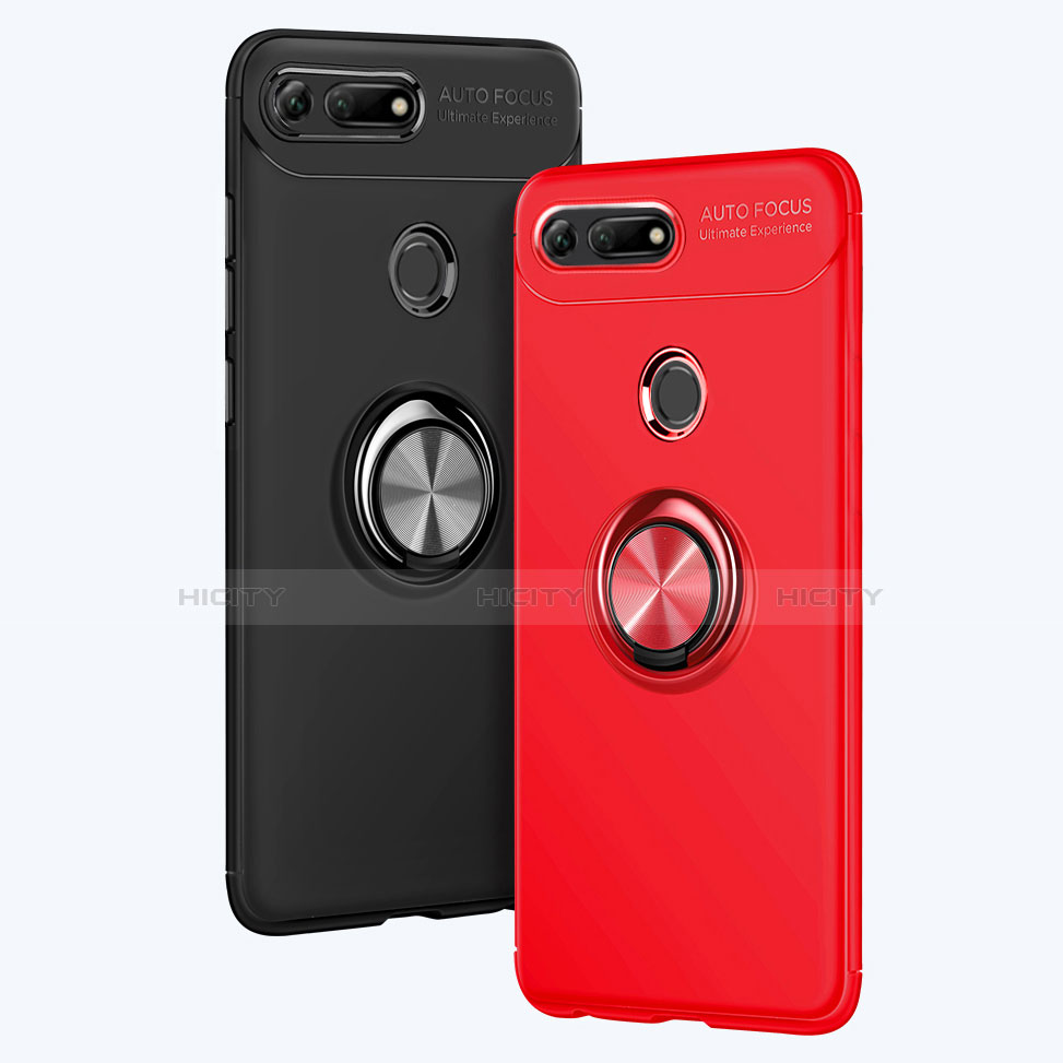 Custodia Silicone Ultra Sottile Morbida Cover con Magnetico Anello Supporto A01 per Huawei Honor V20