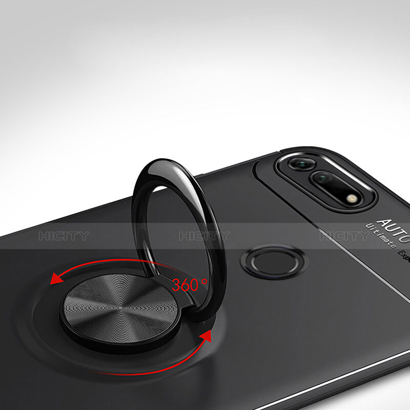 Custodia Silicone Ultra Sottile Morbida Cover con Magnetico Anello Supporto A01 per Huawei Honor View 20