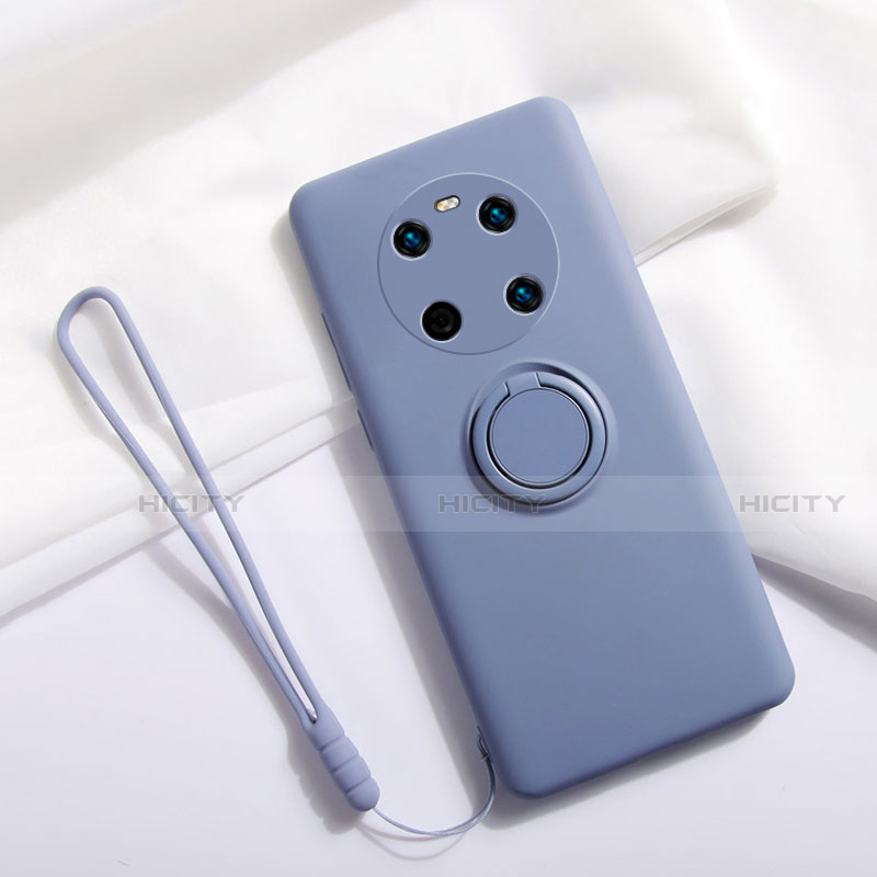 Custodia Silicone Ultra Sottile Morbida Cover con Magnetico Anello Supporto A01 per Huawei Mate 40