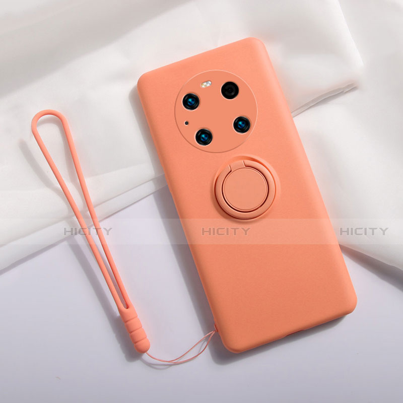 Custodia Silicone Ultra Sottile Morbida Cover con Magnetico Anello Supporto A01 per Huawei Mate 40 Pro