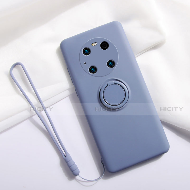 Custodia Silicone Ultra Sottile Morbida Cover con Magnetico Anello Supporto A01 per Huawei Mate 40 Pro