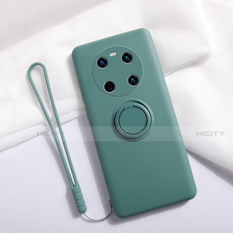 Custodia Silicone Ultra Sottile Morbida Cover con Magnetico Anello Supporto A01 per Huawei Mate 40E 4G