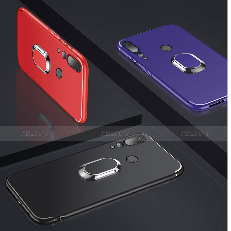 Custodia Silicone Ultra Sottile Morbida Cover con Magnetico Anello Supporto A01 per Huawei Nova 4