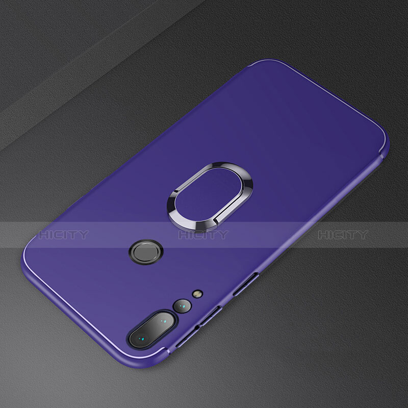 Custodia Silicone Ultra Sottile Morbida Cover con Magnetico Anello Supporto A01 per Huawei Nova 4 Blu