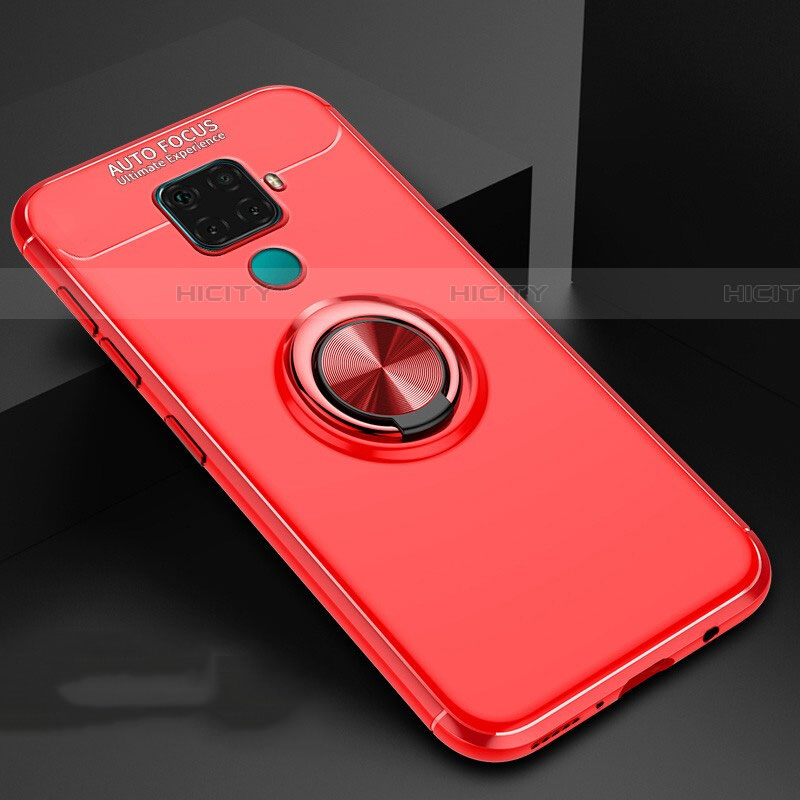 Custodia Silicone Ultra Sottile Morbida Cover con Magnetico Anello Supporto A01 per Huawei Nova 5i Pro Rosso