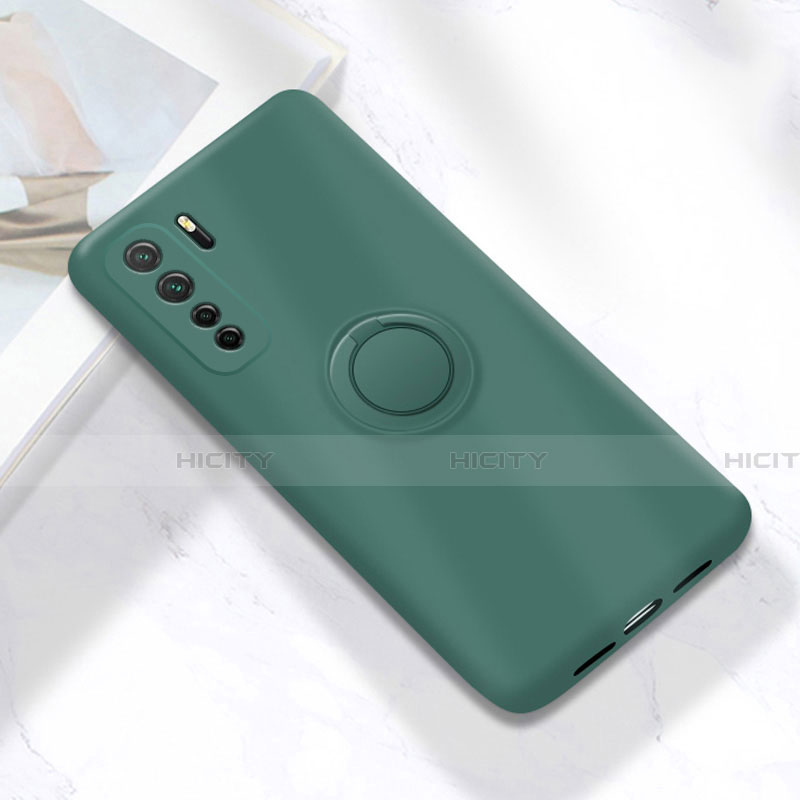 Custodia Silicone Ultra Sottile Morbida Cover con Magnetico Anello Supporto A01 per Huawei Nova 7 SE 5G