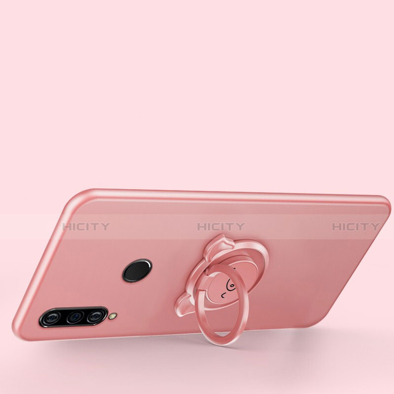 Custodia Silicone Ultra Sottile Morbida Cover con Magnetico Anello Supporto A01 per Huawei P30 Lite XL