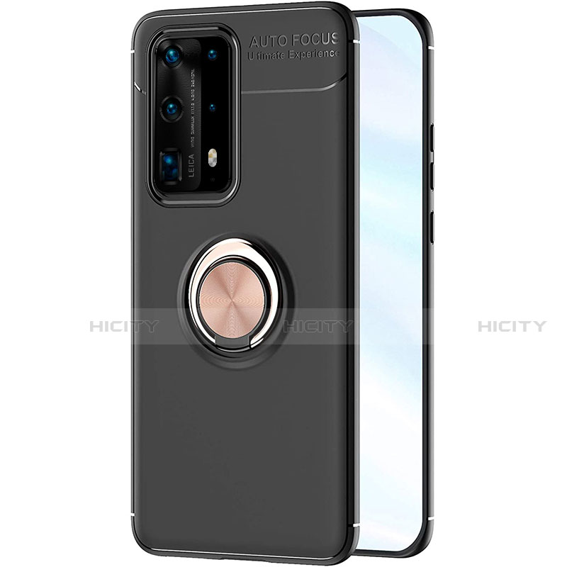 Custodia Silicone Ultra Sottile Morbida Cover con Magnetico Anello Supporto A01 per Huawei P40 Pro+ Plus