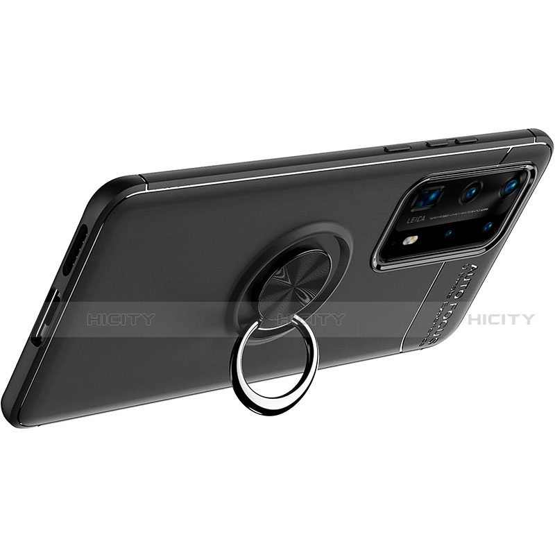 Custodia Silicone Ultra Sottile Morbida Cover con Magnetico Anello Supporto A01 per Huawei P40 Pro+ Plus