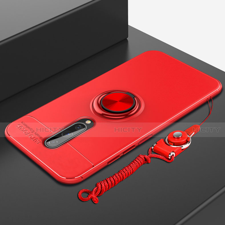 Custodia Silicone Ultra Sottile Morbida Cover con Magnetico Anello Supporto A01 per OnePlus 8