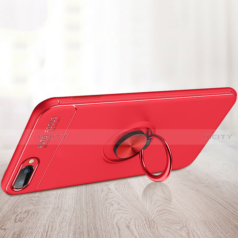 Custodia Silicone Ultra Sottile Morbida Cover con Magnetico Anello Supporto A01 per Oppo A12e