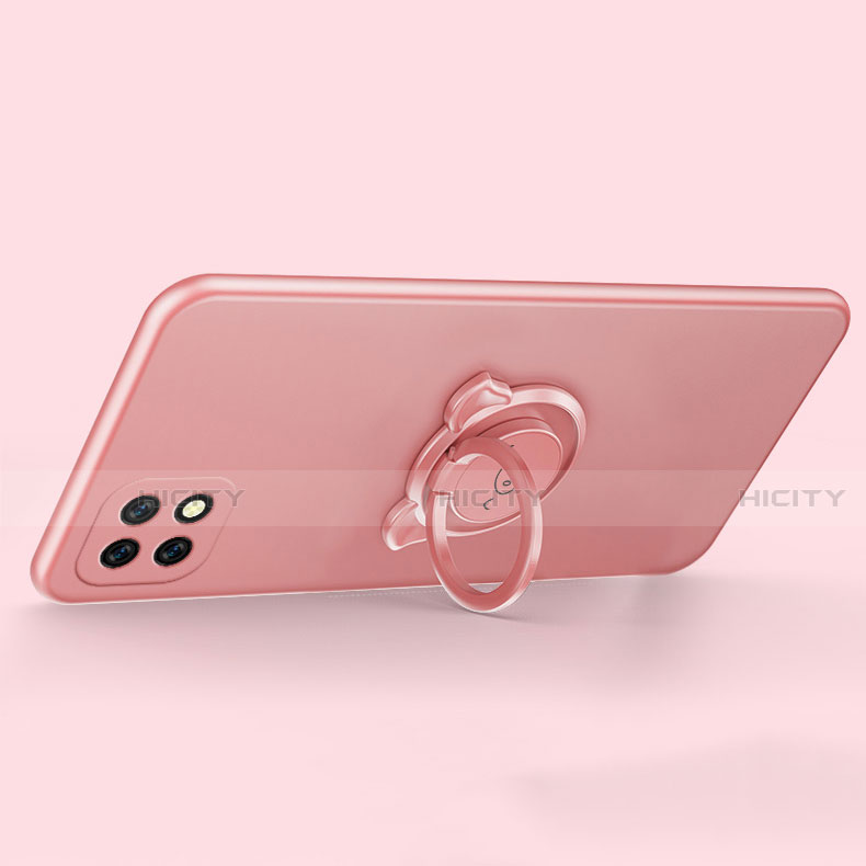 Custodia Silicone Ultra Sottile Morbida Cover con Magnetico Anello Supporto A01 per Oppo A72 5G