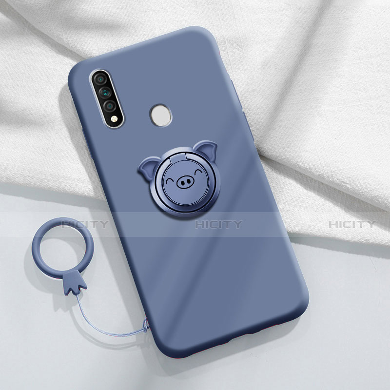 Custodia Silicone Ultra Sottile Morbida Cover con Magnetico Anello Supporto A01 per Oppo A8