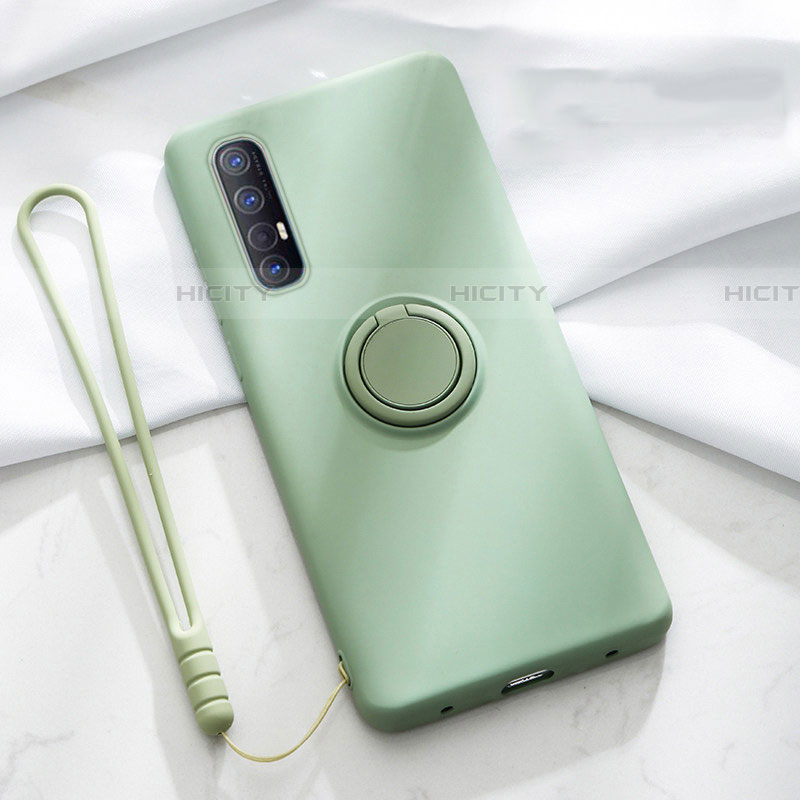 Custodia Silicone Ultra Sottile Morbida Cover con Magnetico Anello Supporto A01 per Oppo Find X2 Neo