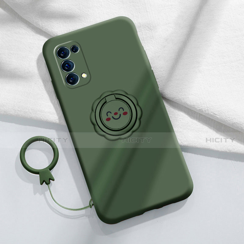 Custodia Silicone Ultra Sottile Morbida Cover con Magnetico Anello Supporto A01 per Oppo Find X3 Lite 5G