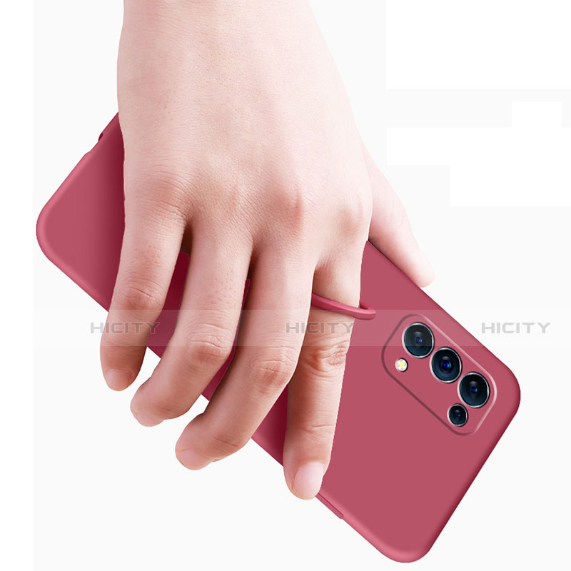 Custodia Silicone Ultra Sottile Morbida Cover con Magnetico Anello Supporto A01 per Oppo Find X3 Lite 5G