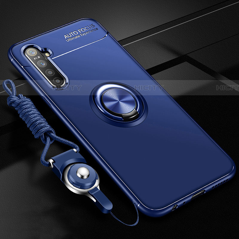 Custodia Silicone Ultra Sottile Morbida Cover con Magnetico Anello Supporto A01 per Realme XT