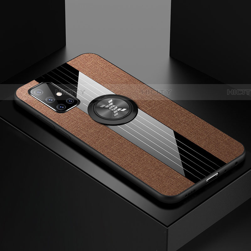 Custodia Silicone Ultra Sottile Morbida Cover con Magnetico Anello Supporto A01 per Samsung Galaxy A71 5G