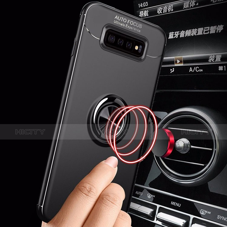 Custodia Silicone Ultra Sottile Morbida Cover con Magnetico Anello Supporto A01 per Samsung Galaxy S10 Plus