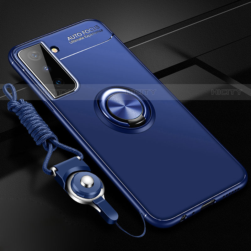 Custodia Silicone Ultra Sottile Morbida Cover con Magnetico Anello Supporto A01 per Samsung Galaxy S21 5G