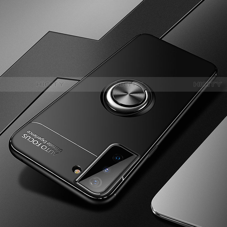 Custodia Silicone Ultra Sottile Morbida Cover con Magnetico Anello Supporto A01 per Samsung Galaxy S21 Plus 5G