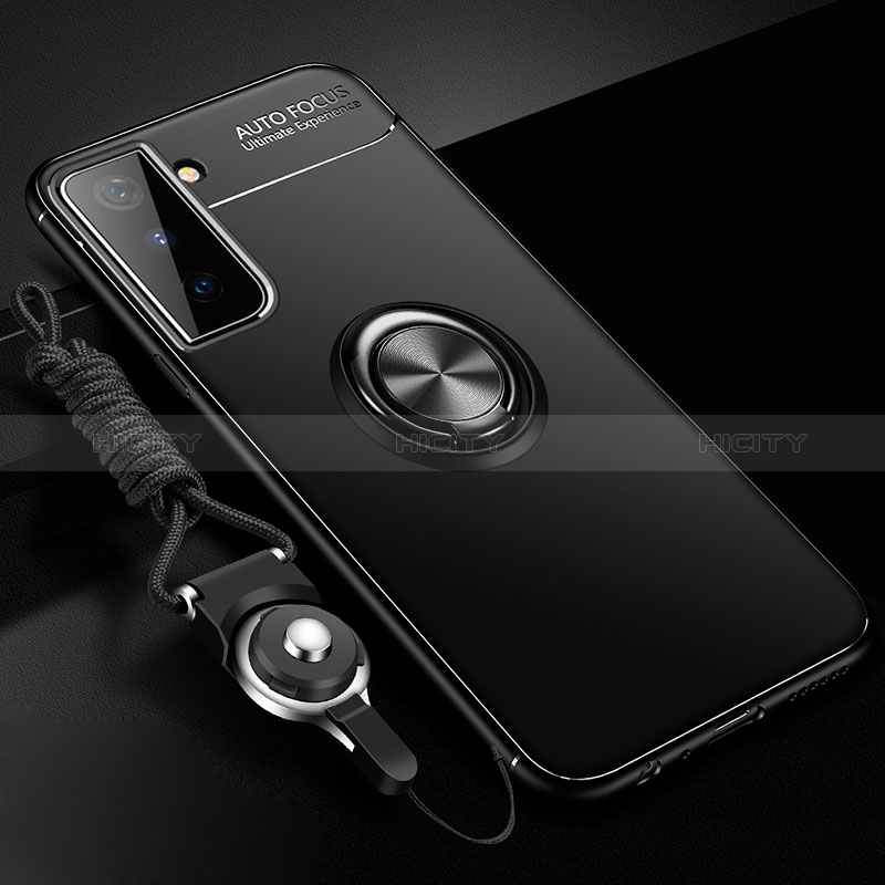 Custodia Silicone Ultra Sottile Morbida Cover con Magnetico Anello Supporto A01 per Samsung Galaxy S24 5G Nero