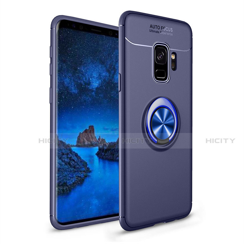 Custodia Silicone Ultra Sottile Morbida Cover con Magnetico Anello Supporto A01 per Samsung Galaxy S9