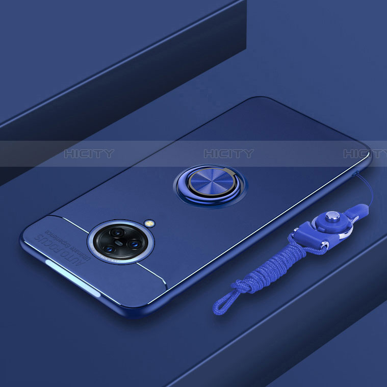 Custodia Silicone Ultra Sottile Morbida Cover con Magnetico Anello Supporto A01 per Vivo Nex 3 Blu