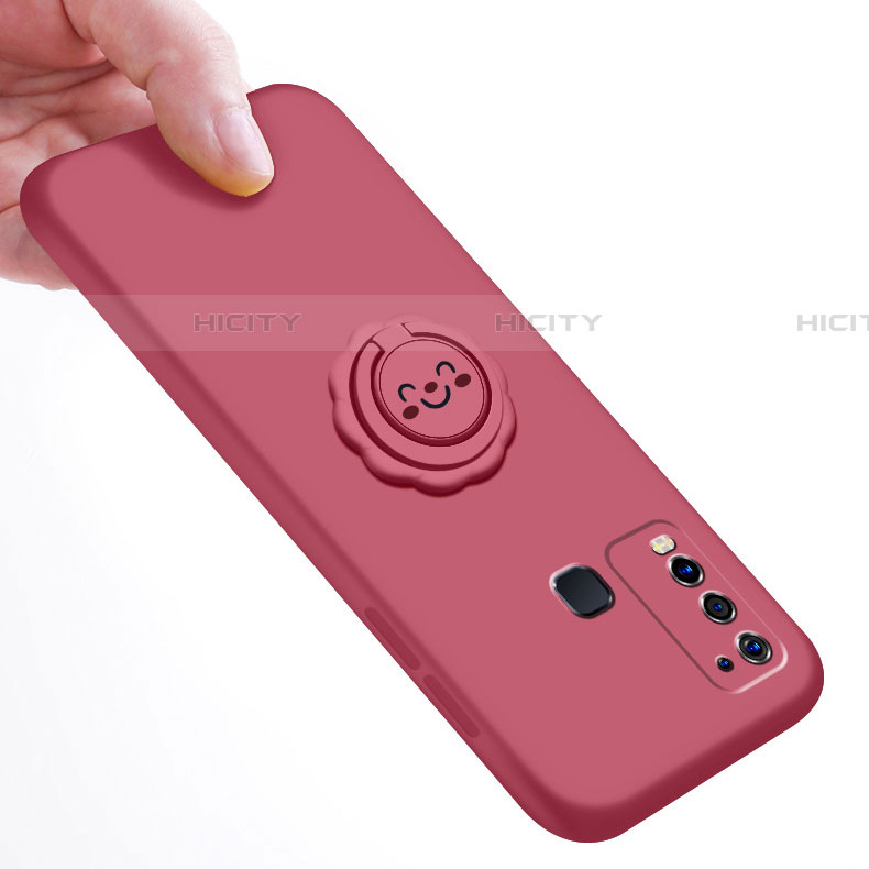 Custodia Silicone Ultra Sottile Morbida Cover con Magnetico Anello Supporto A01 per Vivo Y50