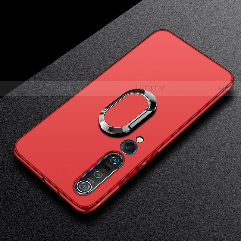 Custodia Silicone Ultra Sottile Morbida Cover con Magnetico Anello Supporto A01 per Xiaomi Mi 10 Pro