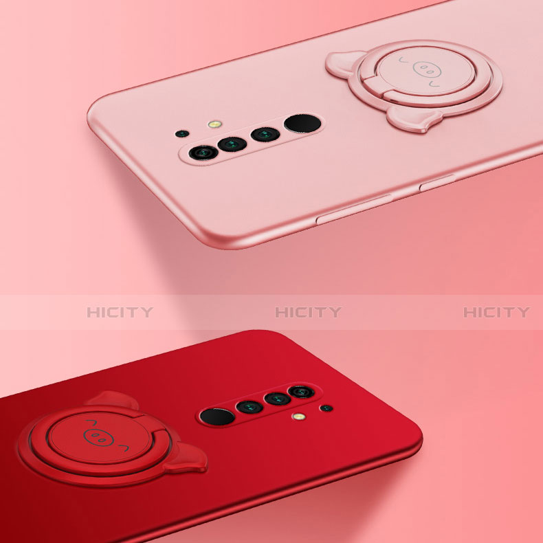 Custodia Silicone Ultra Sottile Morbida Cover con Magnetico Anello Supporto A01 per Xiaomi Redmi 9