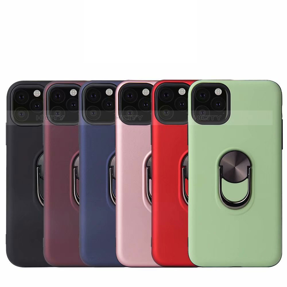 Custodia Silicone Ultra Sottile Morbida Cover con Magnetico Anello Supporto A02 per Apple iPhone 11 Pro