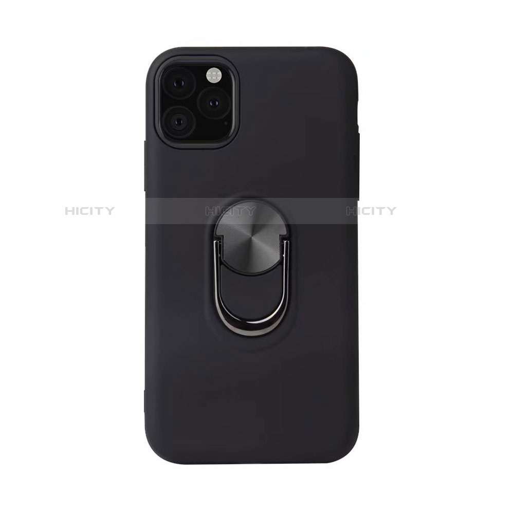 Custodia Silicone Ultra Sottile Morbida Cover con Magnetico Anello Supporto A02 per Apple iPhone 11 Pro Max