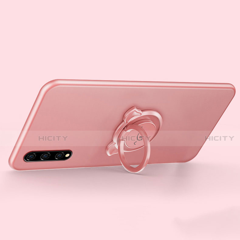 Custodia Silicone Ultra Sottile Morbida Cover con Magnetico Anello Supporto A02 per Huawei Enjoy 10S