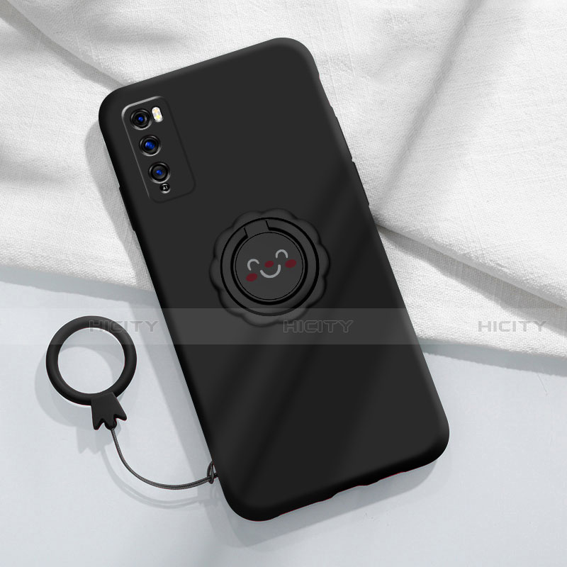 Custodia Silicone Ultra Sottile Morbida Cover con Magnetico Anello Supporto A02 per Huawei Enjoy 20 Pro 5G