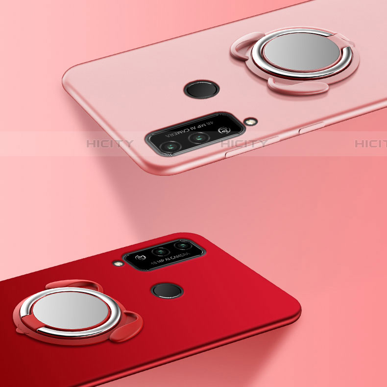 Custodia Silicone Ultra Sottile Morbida Cover con Magnetico Anello Supporto A02 per Huawei Honor Play4T