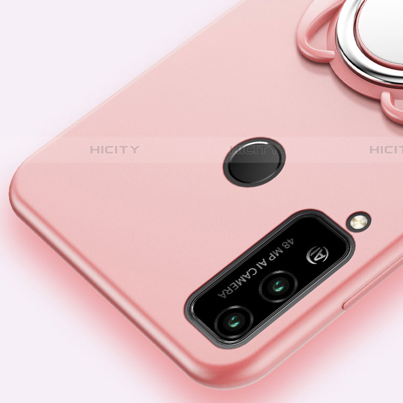 Custodia Silicone Ultra Sottile Morbida Cover con Magnetico Anello Supporto A02 per Huawei Honor Play4T