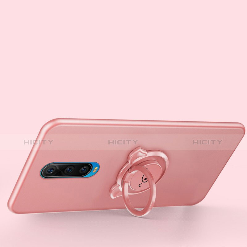 Custodia Silicone Ultra Sottile Morbida Cover con Magnetico Anello Supporto A02 per Oppo RX17 Pro