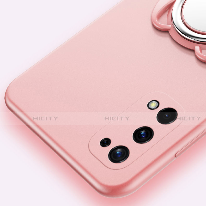 Custodia Silicone Ultra Sottile Morbida Cover con Magnetico Anello Supporto A02 per Realme X7 5G