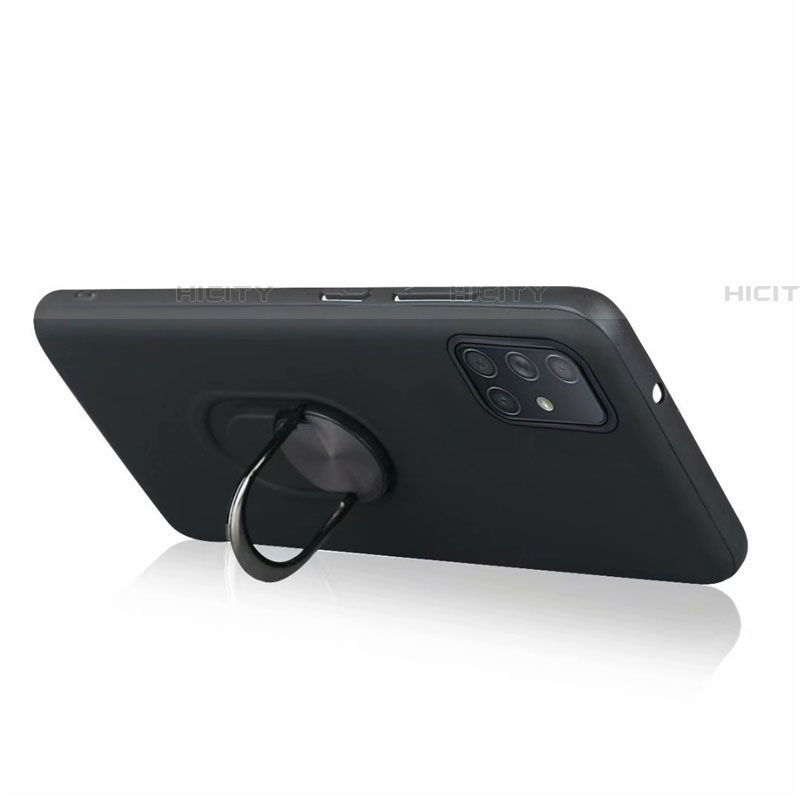 Custodia Silicone Ultra Sottile Morbida Cover con Magnetico Anello Supporto A02 per Samsung Galaxy A51 5G