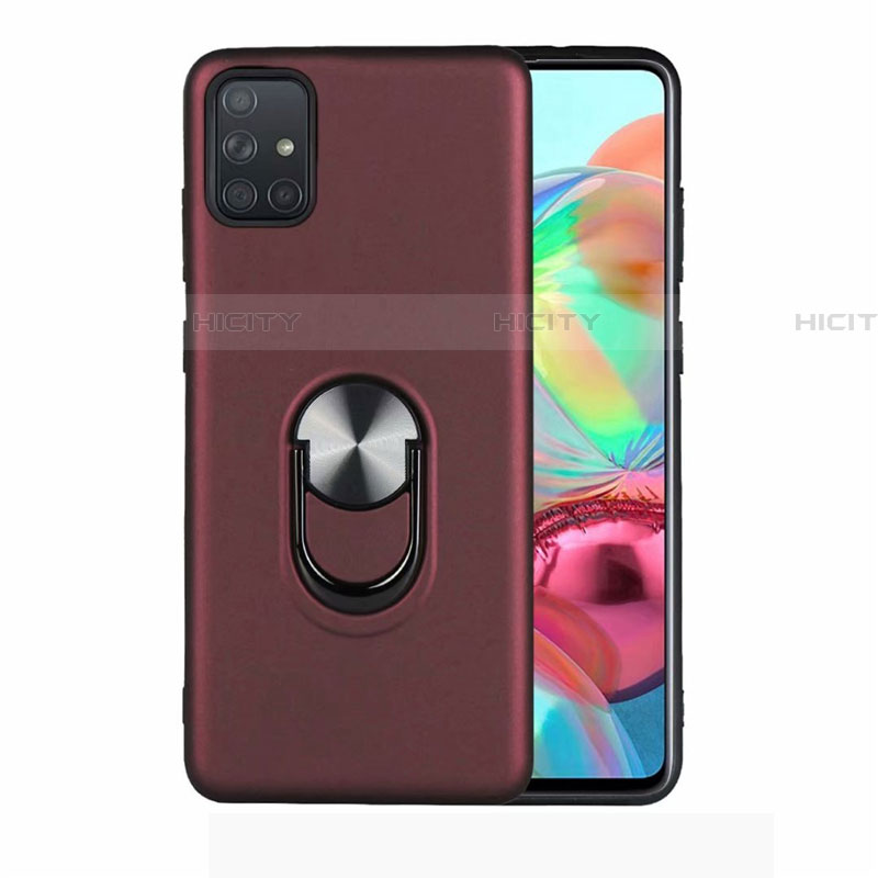 Custodia Silicone Ultra Sottile Morbida Cover con Magnetico Anello Supporto A02 per Samsung Galaxy A51 5G Rosso Rosa