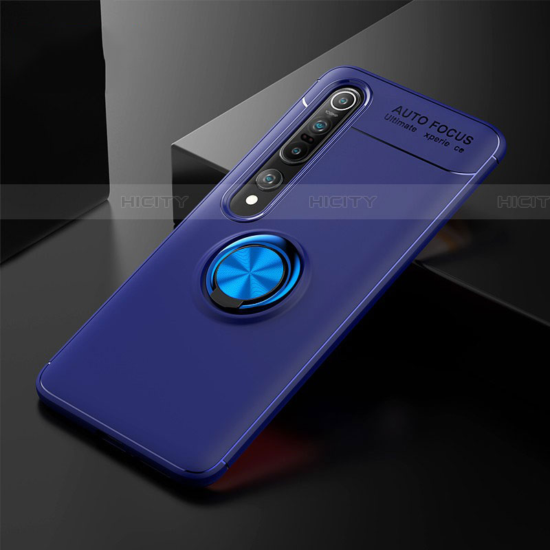 Custodia Silicone Ultra Sottile Morbida Cover con Magnetico Anello Supporto A02 per Xiaomi Mi 10 Pro