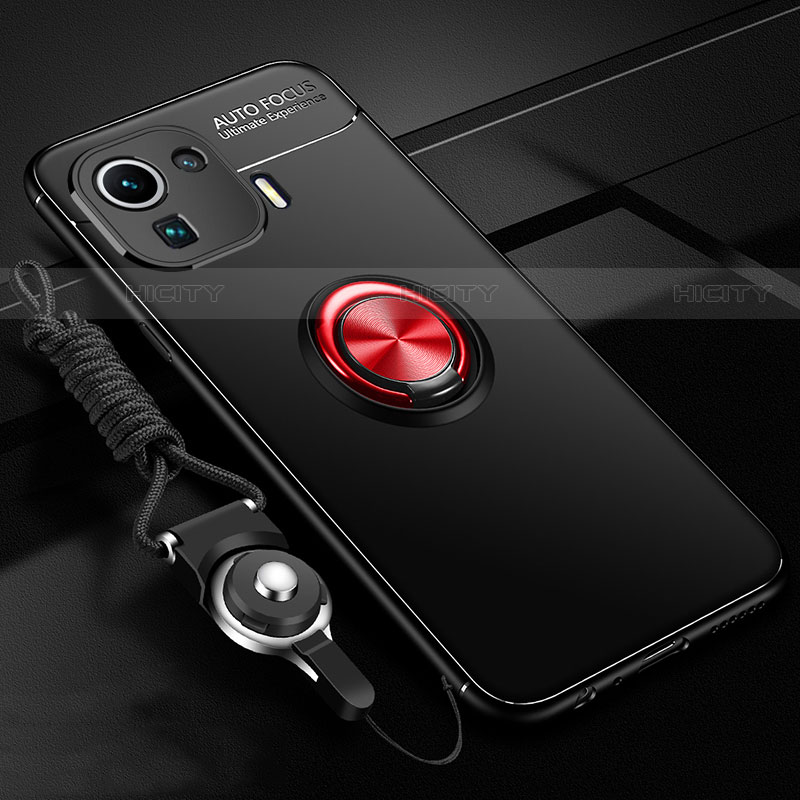 Custodia Silicone Ultra Sottile Morbida Cover con Magnetico Anello Supporto A02 per Xiaomi Mi 11 Pro 5G