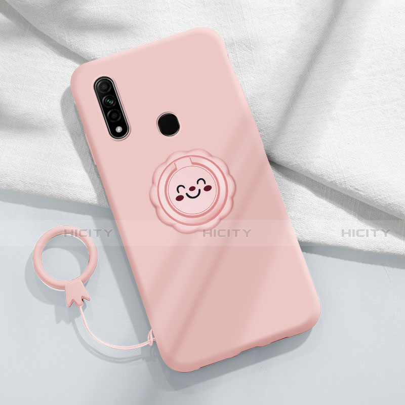 Custodia Silicone Ultra Sottile Morbida Cover con Magnetico Anello Supporto A03 per Oppo A31