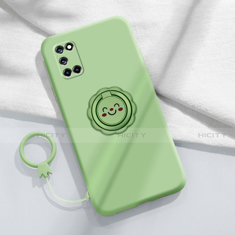 Custodia Silicone Ultra Sottile Morbida Cover con Magnetico Anello Supporto A03 per Oppo A52