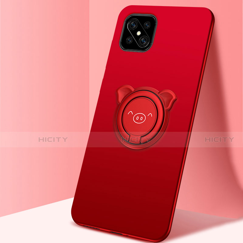 Custodia Silicone Ultra Sottile Morbida Cover con Magnetico Anello Supporto A03 per Oppo Reno4 Z 5G