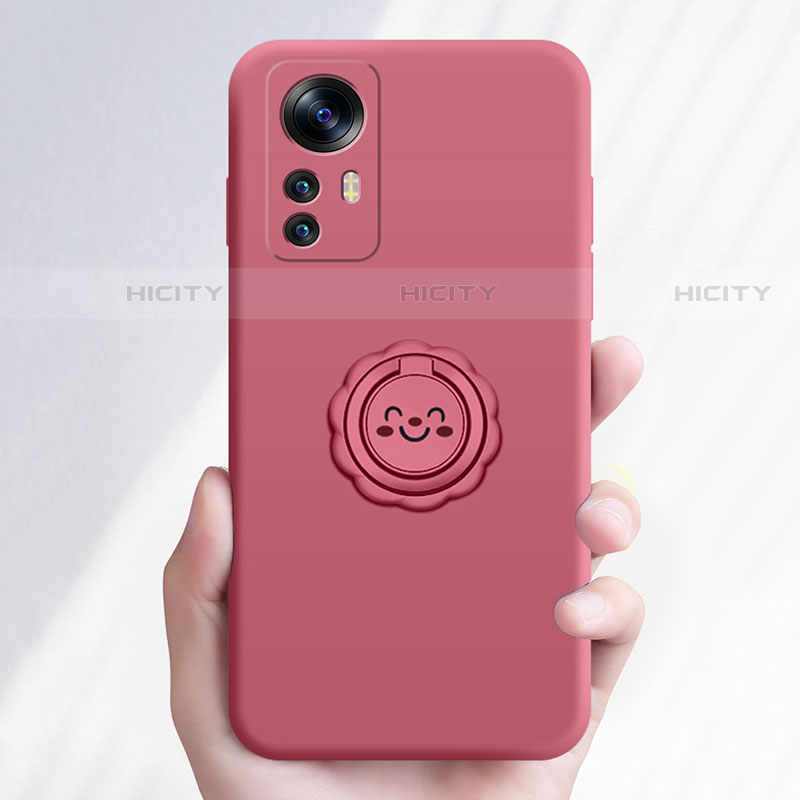 Custodia Silicone Ultra Sottile Morbida Cover con Magnetico Anello Supporto A03 per Xiaomi Mi 12S Pro 5G